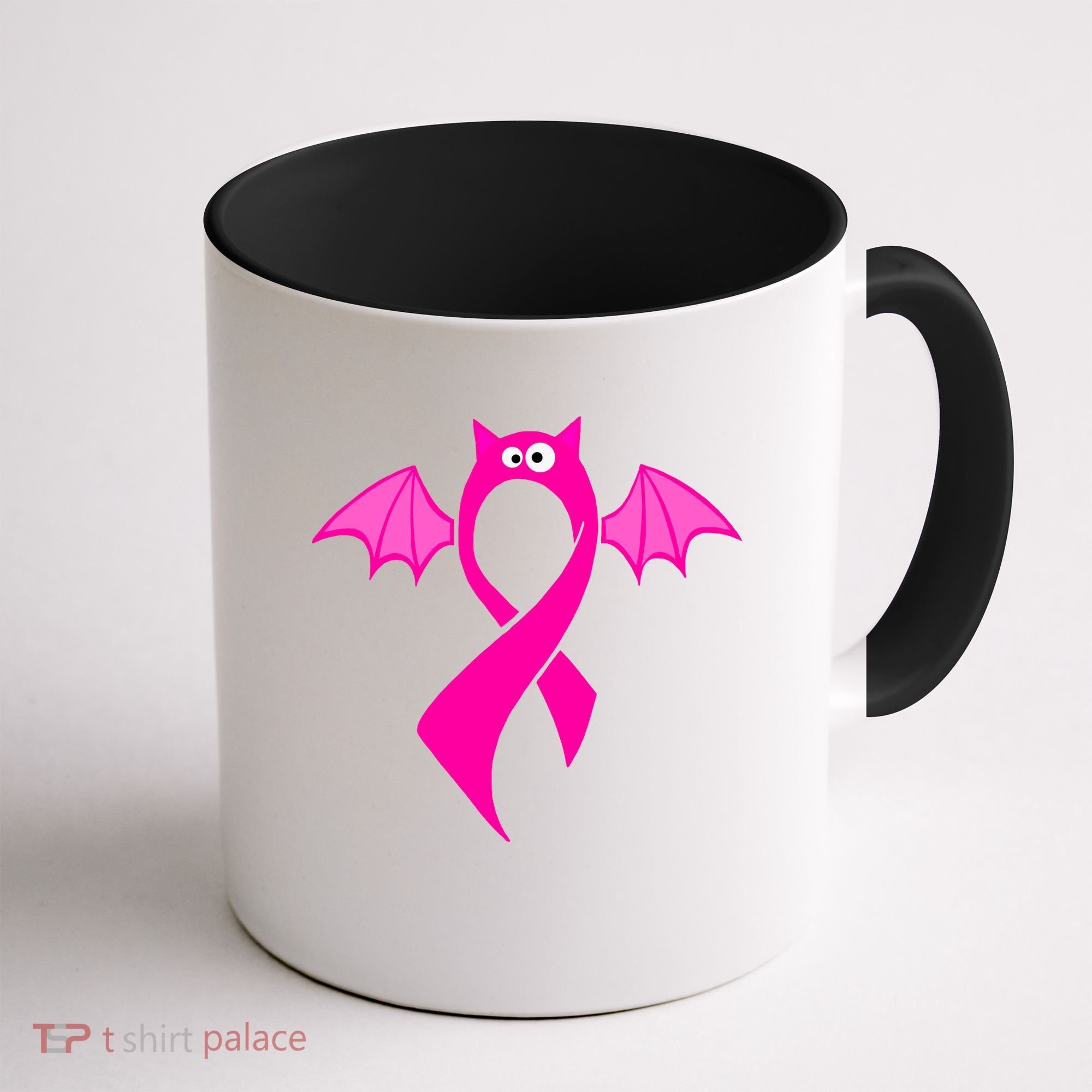 Breast Cancer Halloween Bat Pink Ribbon Coffee Mug