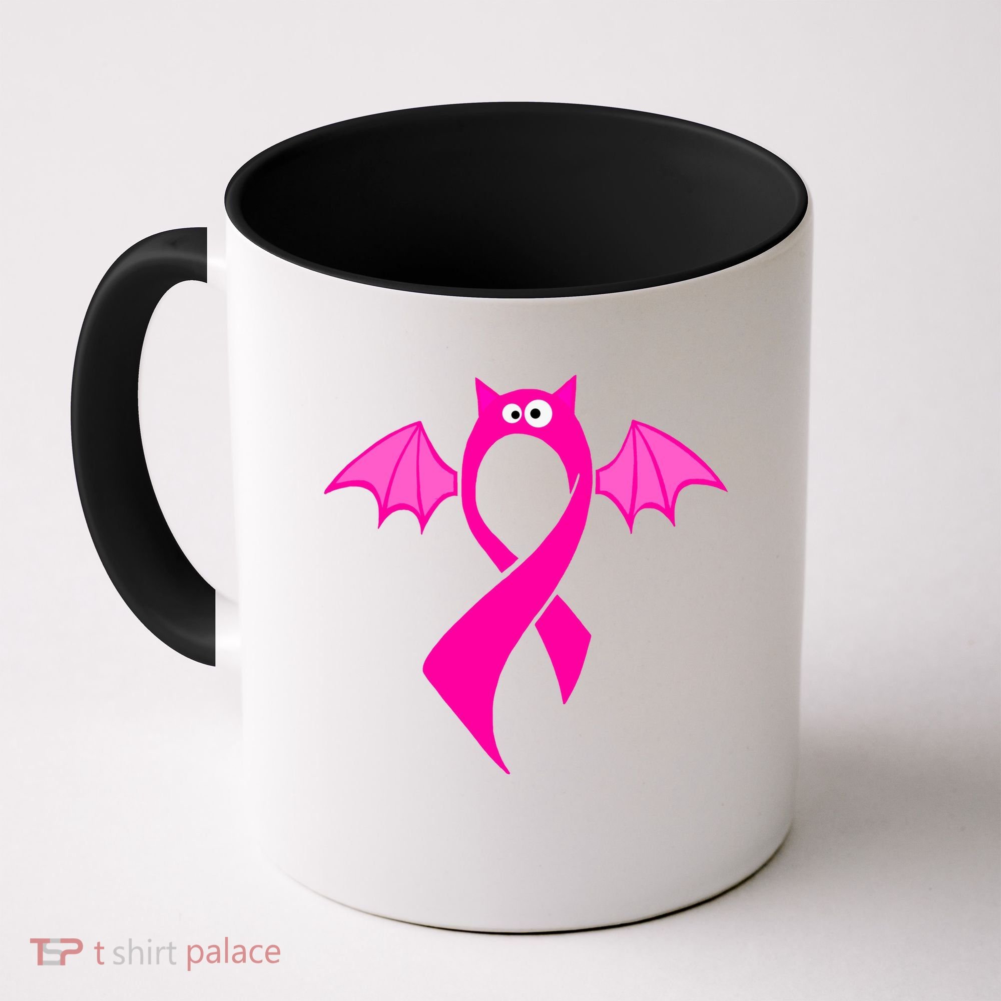 Breast Cancer Halloween Bat Pink Ribbon Coffee Mug