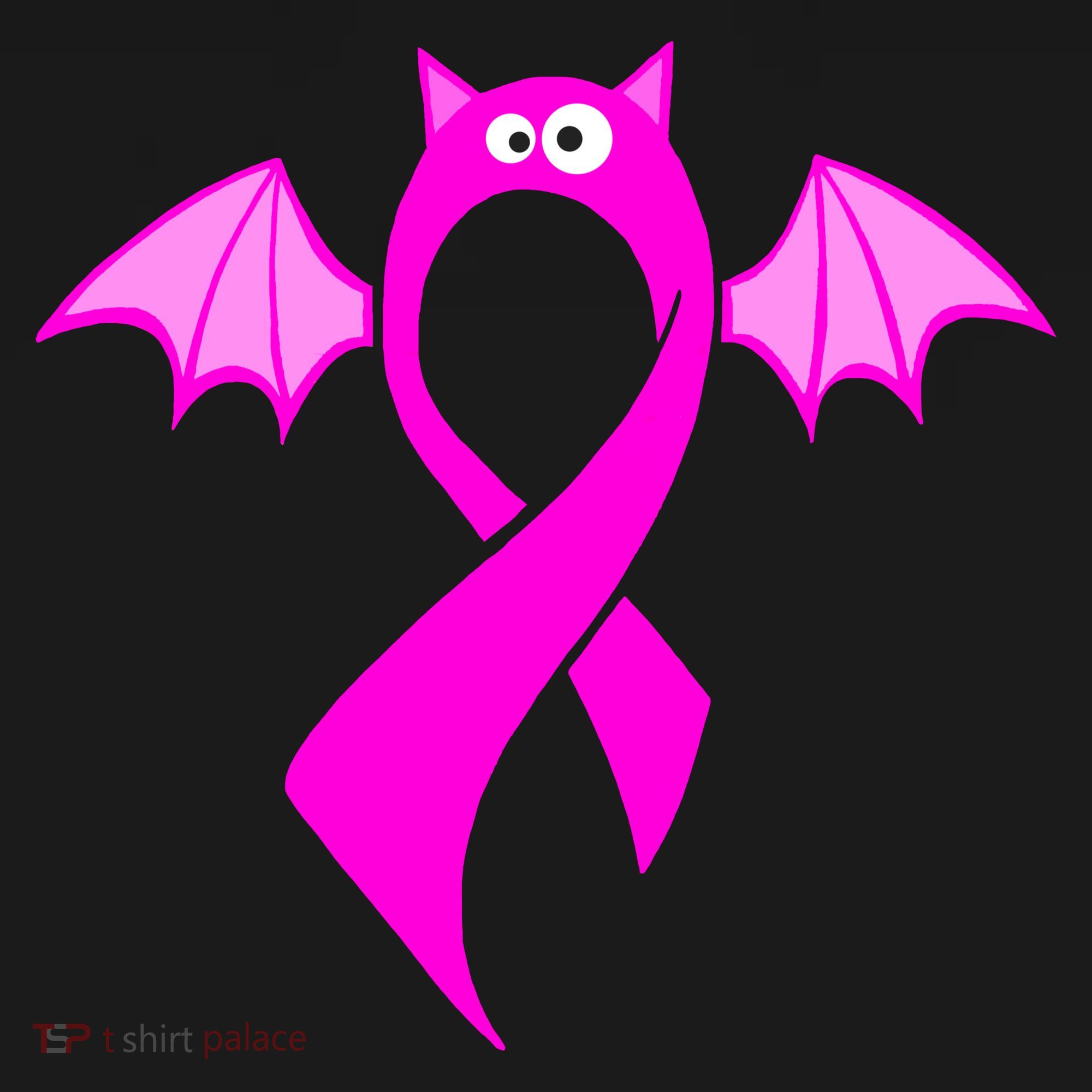Breast Cancer Halloween Bat Pink Ribbon Coaster