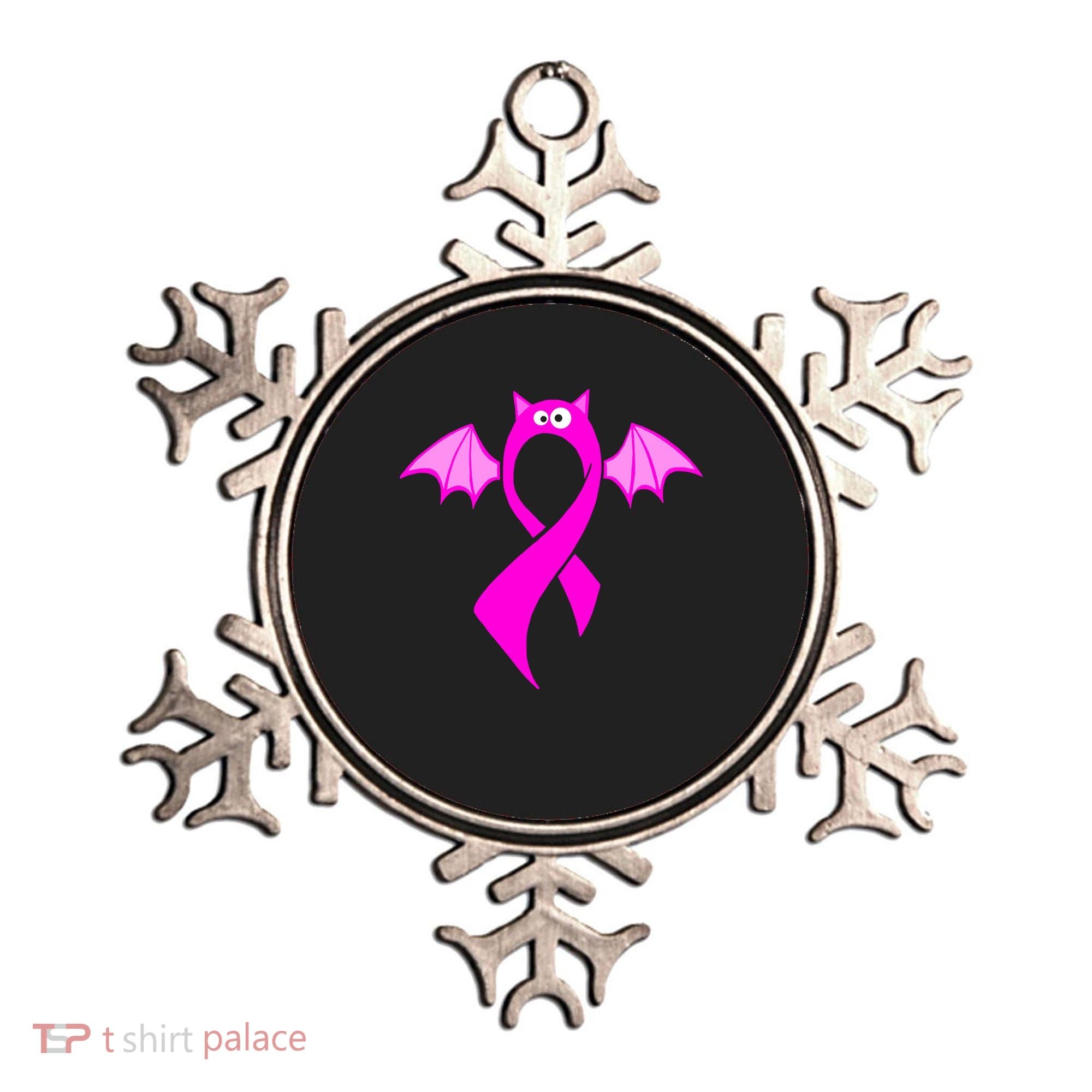 Breast Cancer Halloween Bat Pink Ribbon Ornament