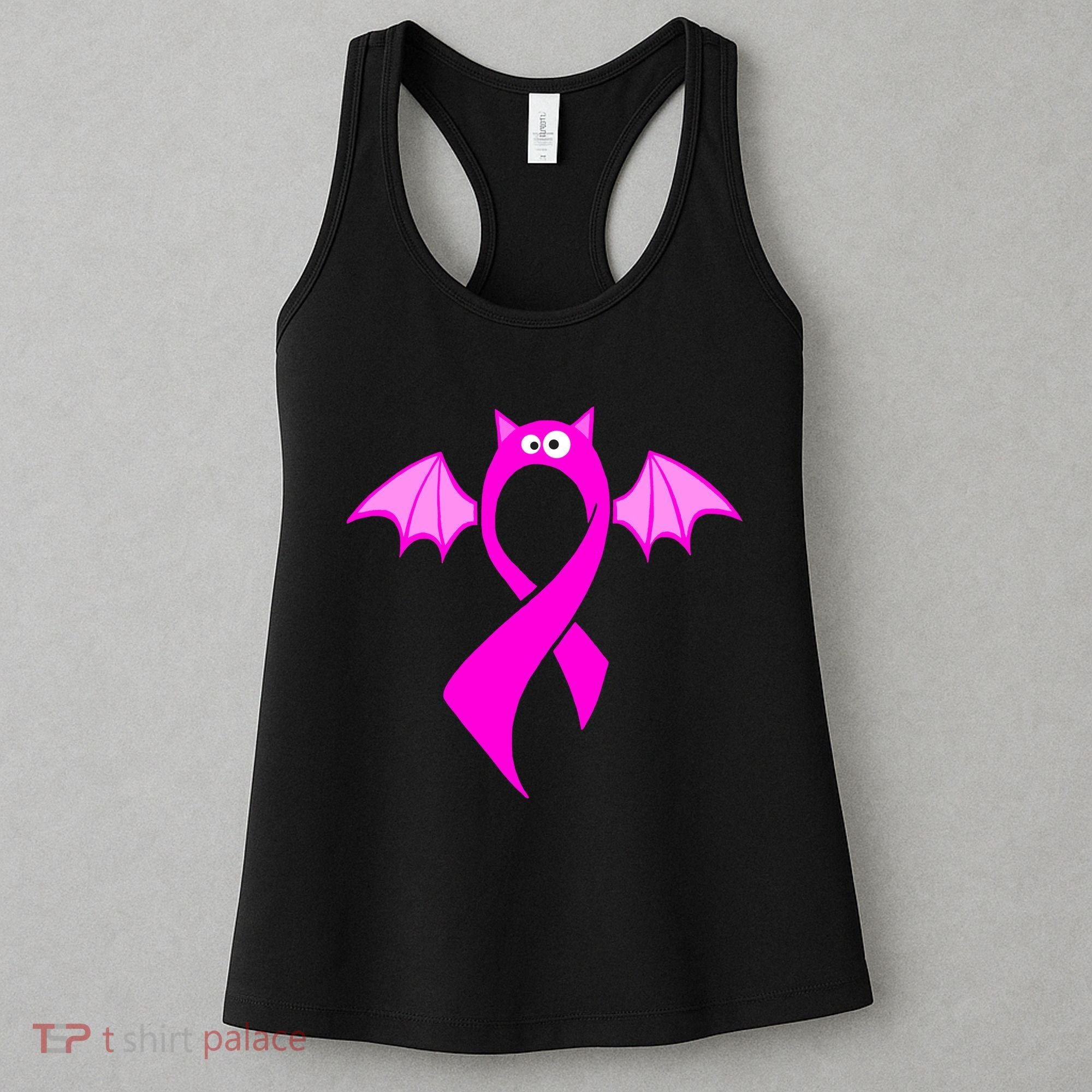 Breast Cancer Halloween Bat Pink Ribbon Women's Tank Top