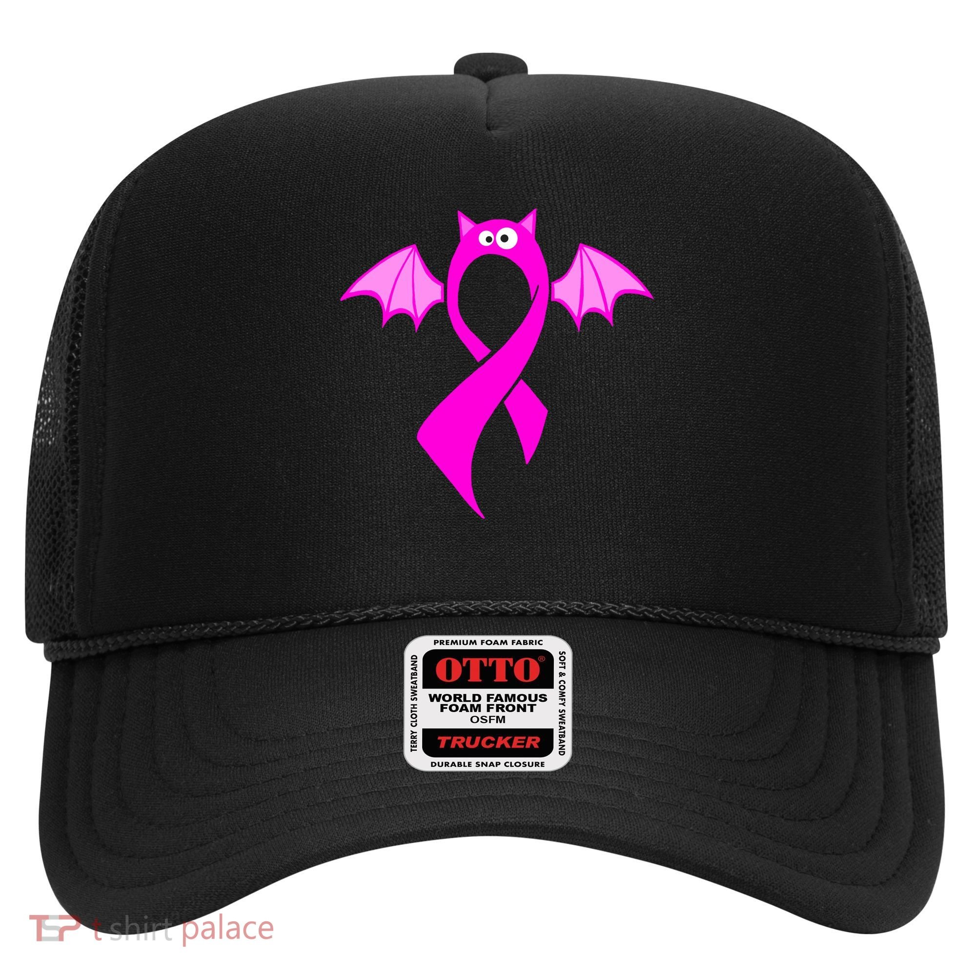 Breast Cancer Halloween Bat Pink Ribbon Hat