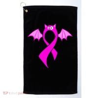 Breast Cancer Halloween Bat Pink Ribbon Golf Towel thumb 0