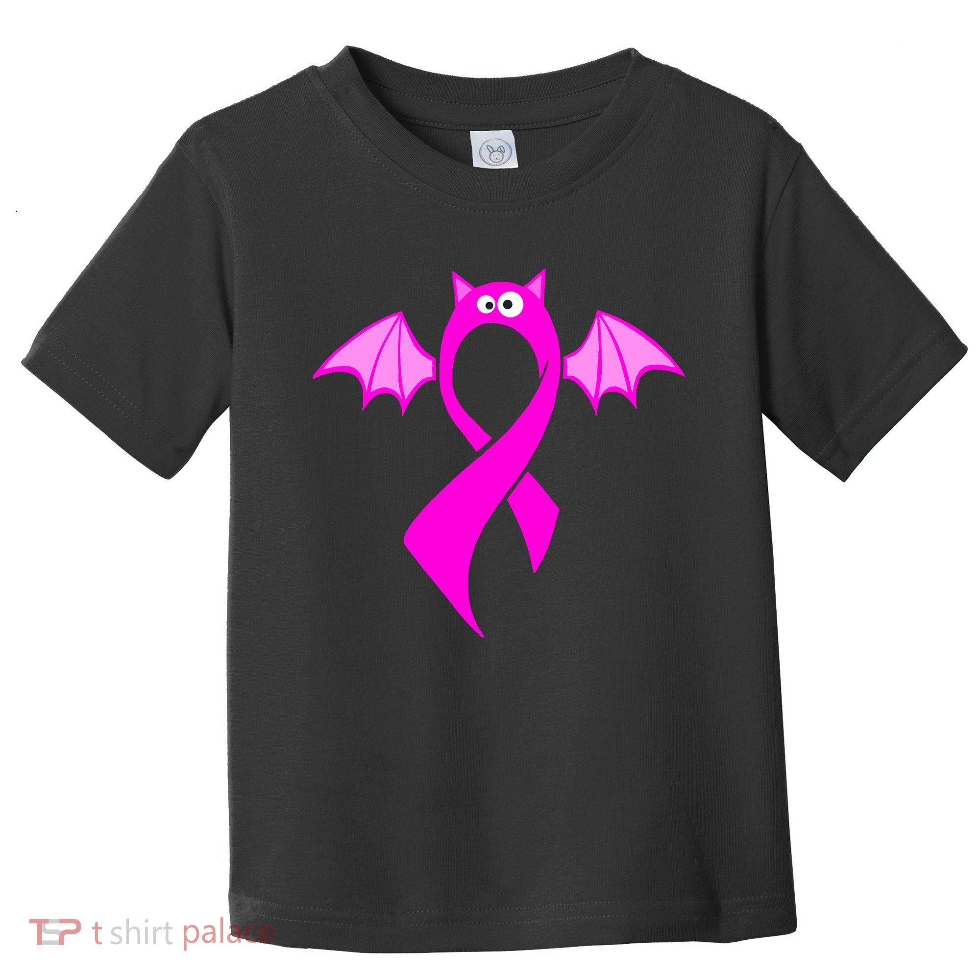 Breast Cancer Halloween Bat Pink Ribbon Toddler T-Shirt