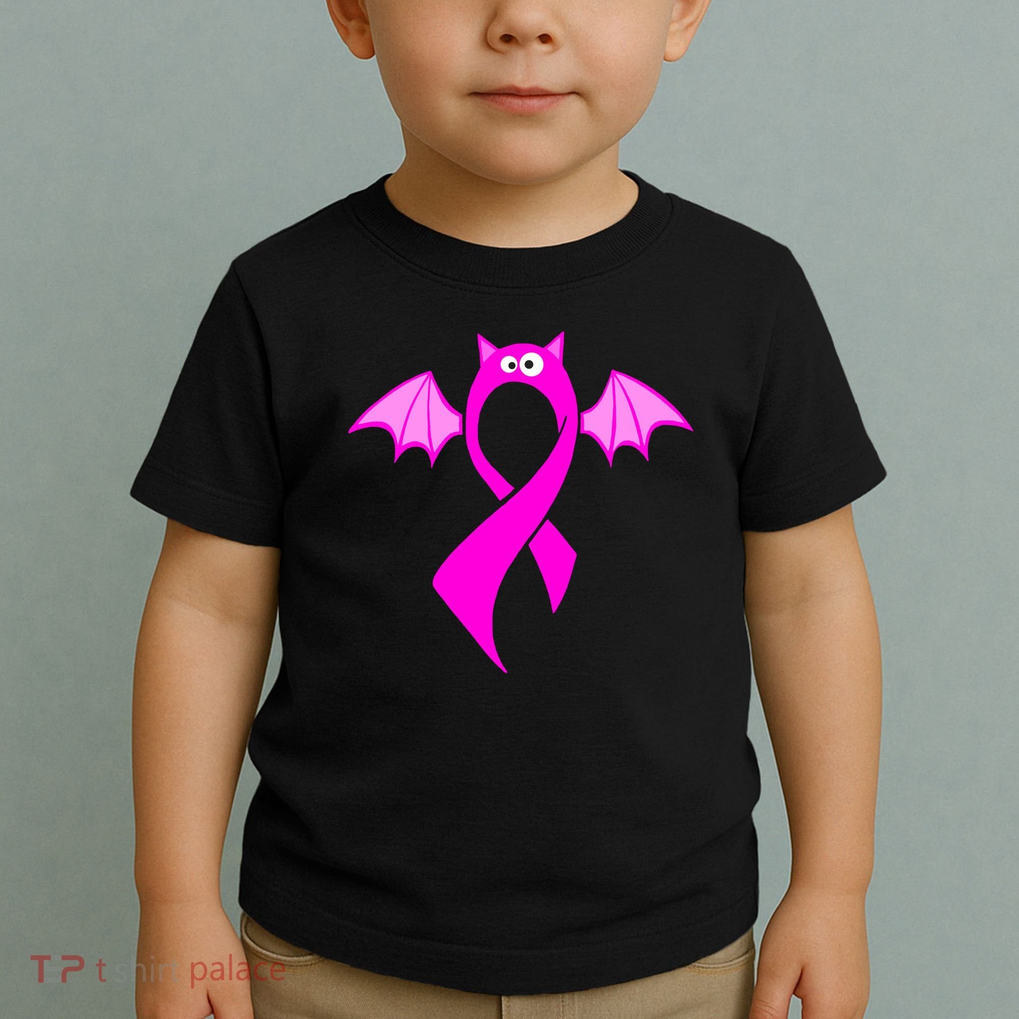Breast Cancer Halloween Bat Pink Ribbon Toddler T-Shirt