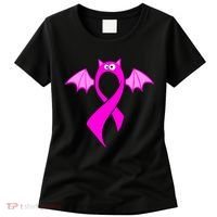 Breast Cancer Halloween Bat Pink Ribbon Women's T-Shirt thumb 0