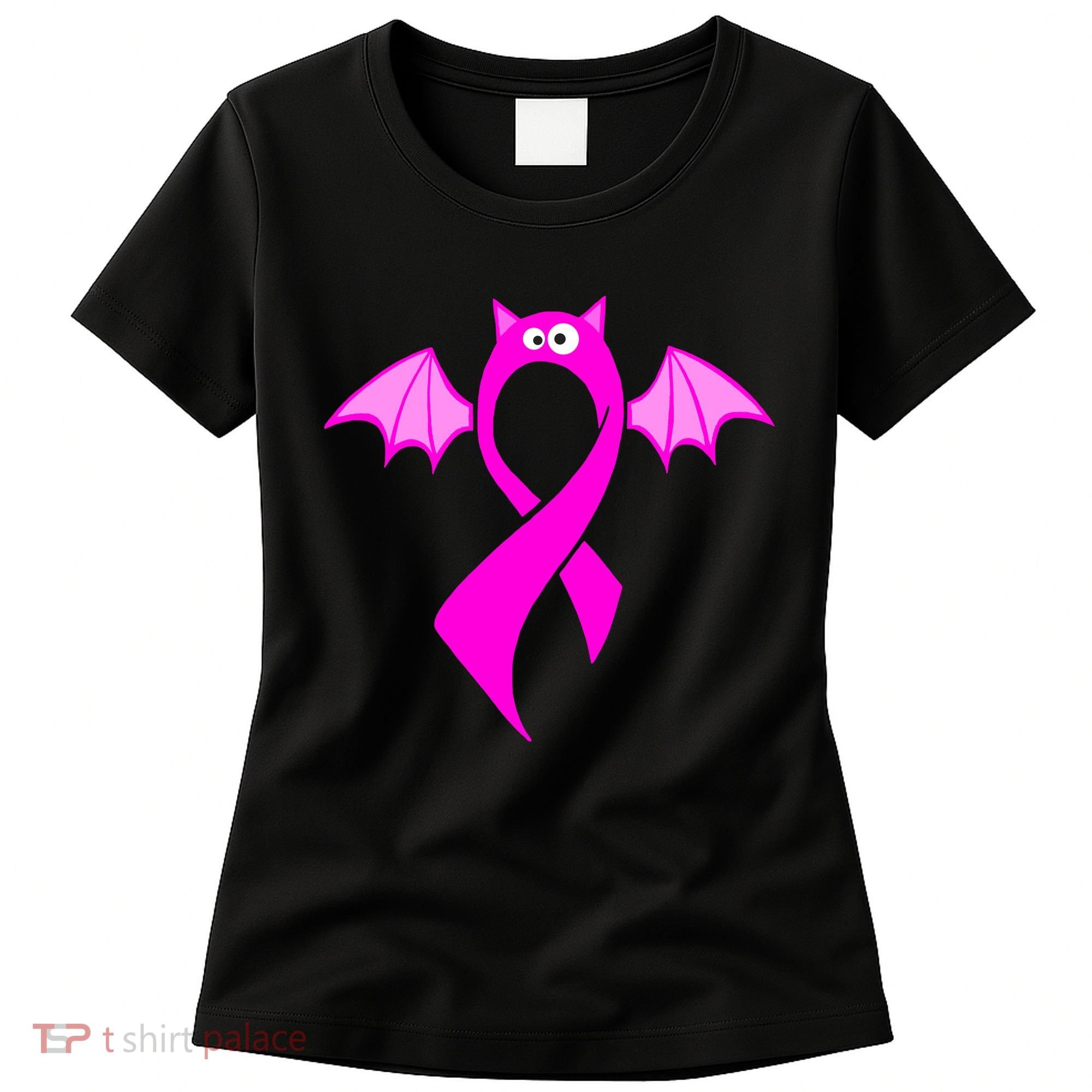 Breast Cancer Halloween Bat Pink Ribbon Women's T-Shirt