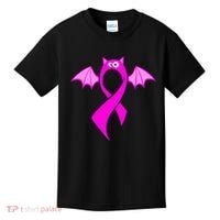 Breast Cancer Halloween Bat Pink Ribbon Kids T-Shirt thumb 0