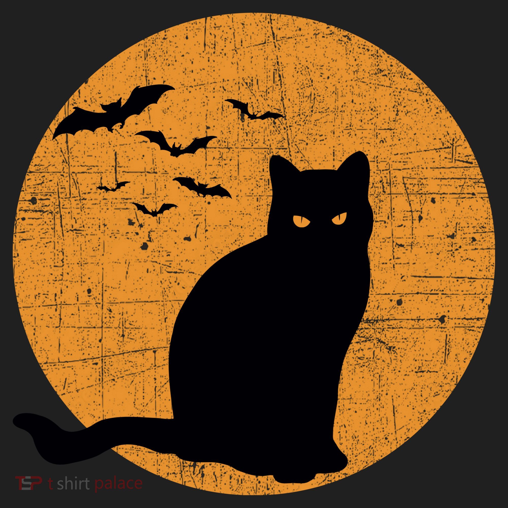 Black Cat Halloween Moon Tumbler
