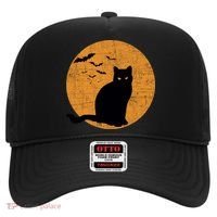 Black Cat Halloween Moon Hat thumb 0
