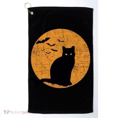Black Cat Halloween Moon Golf Towel