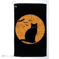 Black Cat Halloween Moon Golf Towel thumb 0