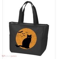Black Cat Halloween Moon Tote Bag thumb 3
