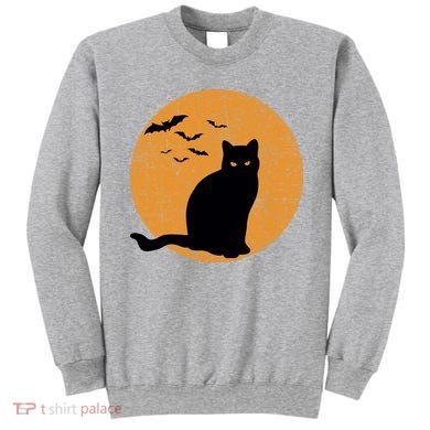 Black Cat Halloween Moon Sweatshirt