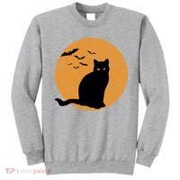 Black Cat Halloween Moon Sweatshirt thumb 0