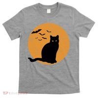 Black Cat Halloween Moon T-Shirt thumb 0