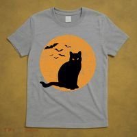 Black Cat Halloween Moon T-Shirt thumb 5