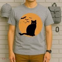 Black Cat Halloween Moon T-Shirt thumb 6