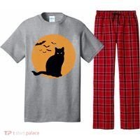 Black Cat Halloween Moon Pajama Set thumb 0