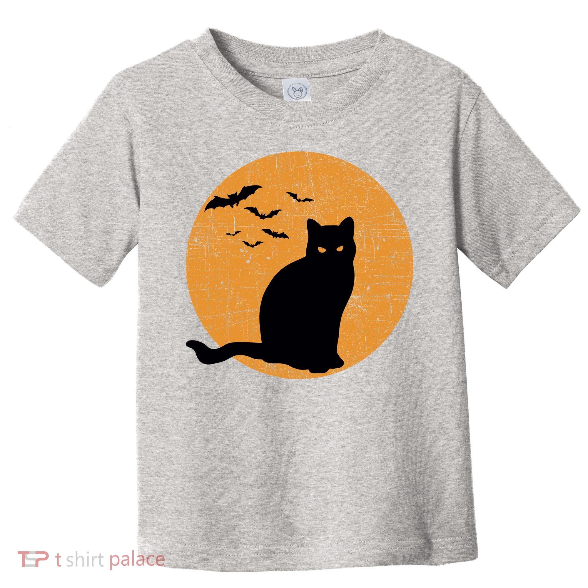 Black Cat Halloween Moon Toddler T-Shirt