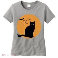 Black Cat Halloween Moon Women's T-Shirt thumb 0