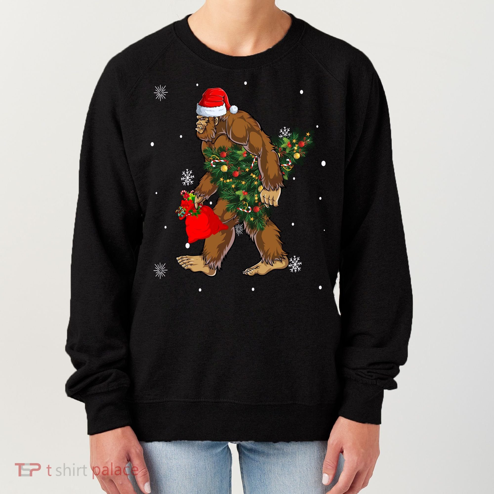 Bigfoot Christmas Holiday Festive Women's Sweatshirt