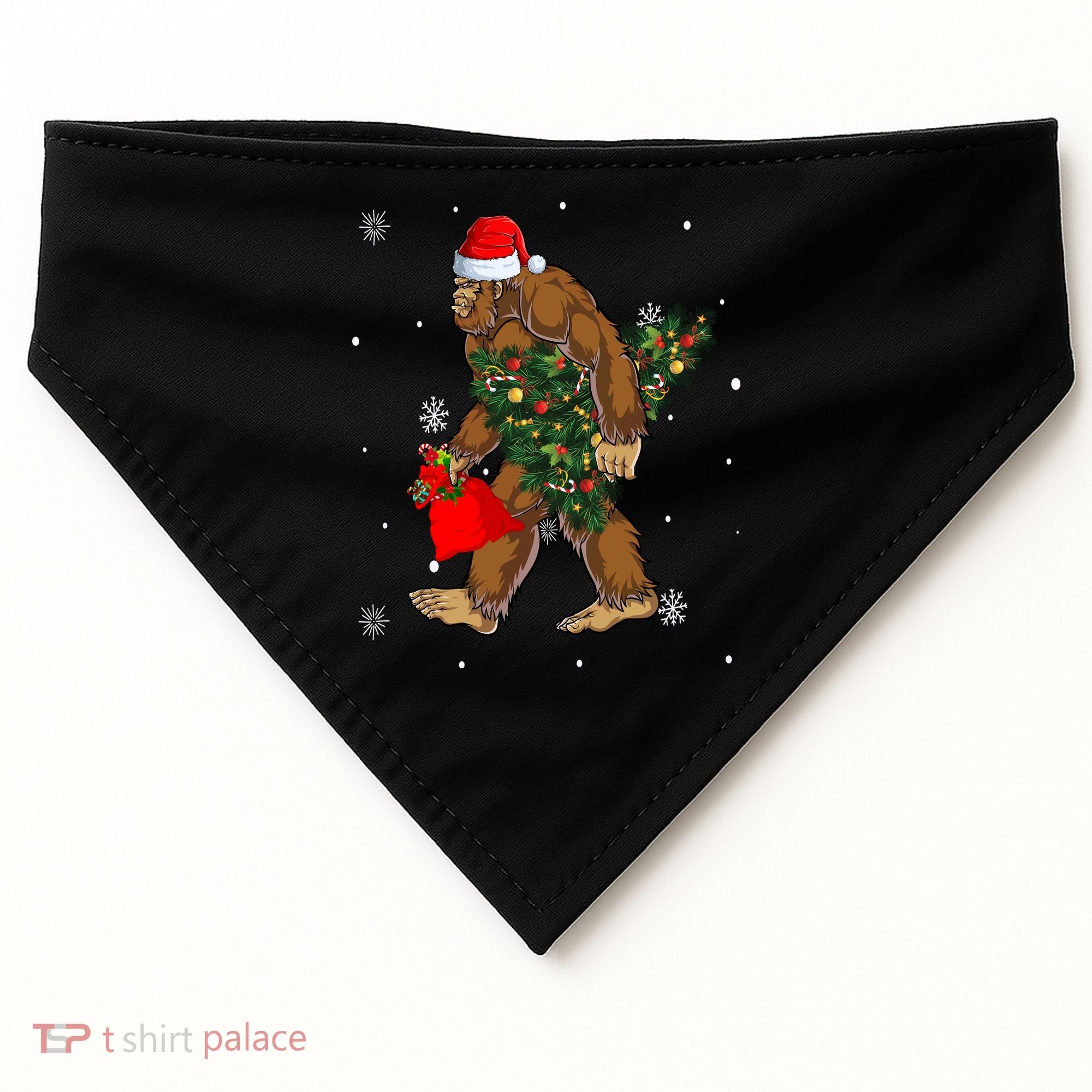Bigfoot Christmas Holiday Festive USA-Made Doggie Bandana