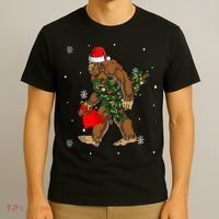Bigfoot Christmas Holiday Festive T-Shirt thumb 3