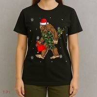 Bigfoot Christmas Holiday Festive T-Shirt thumb 4