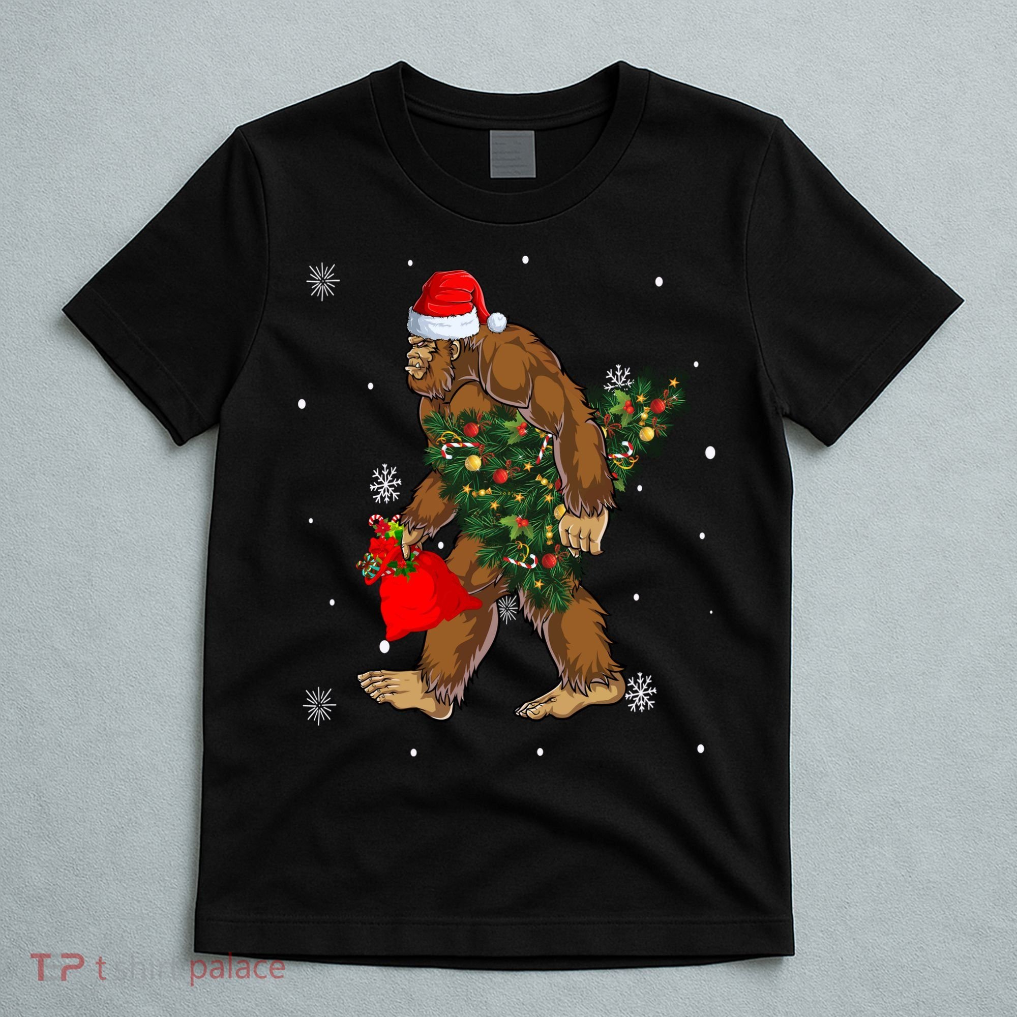 Bigfoot Christmas Holiday Festive T-Shirt