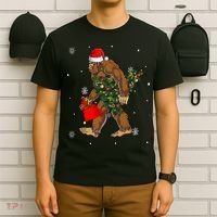 Bigfoot Christmas Holiday Festive T-Shirt thumb 6