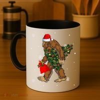 Bigfoot Christmas Holiday Festive Coffee Mug thumb 4