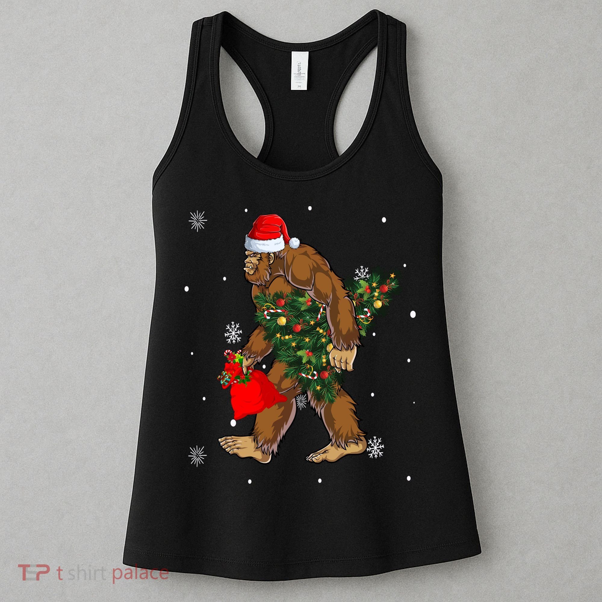 Bigfoot Christmas Holiday Festive Women's Tank Top