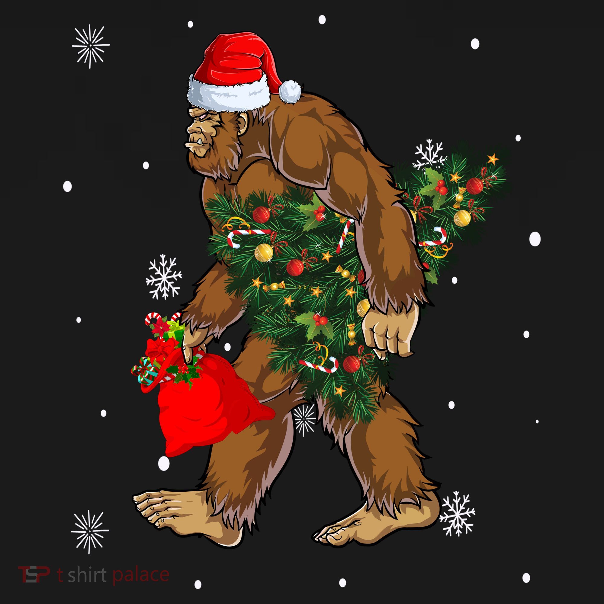 Bigfoot Christmas Holiday Festive Women's Tank Top