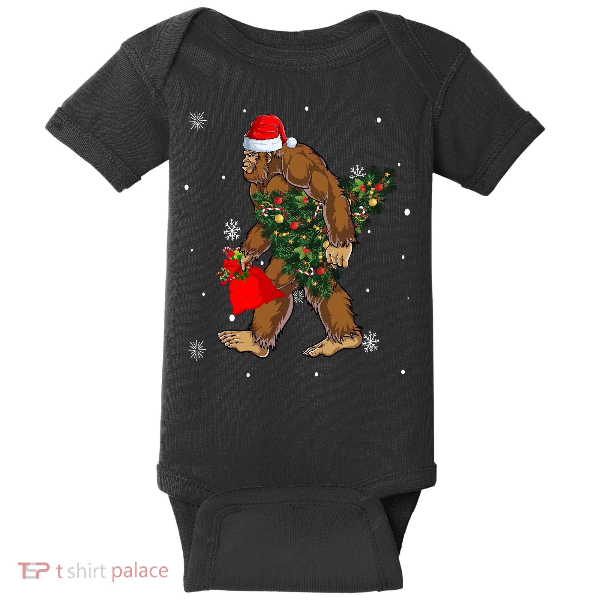 Bigfoot Christmas Holiday Festive Baby Bodysuit