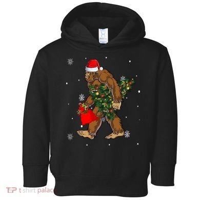 Bigfoot Christmas Holiday Festive Toddler Hoodie