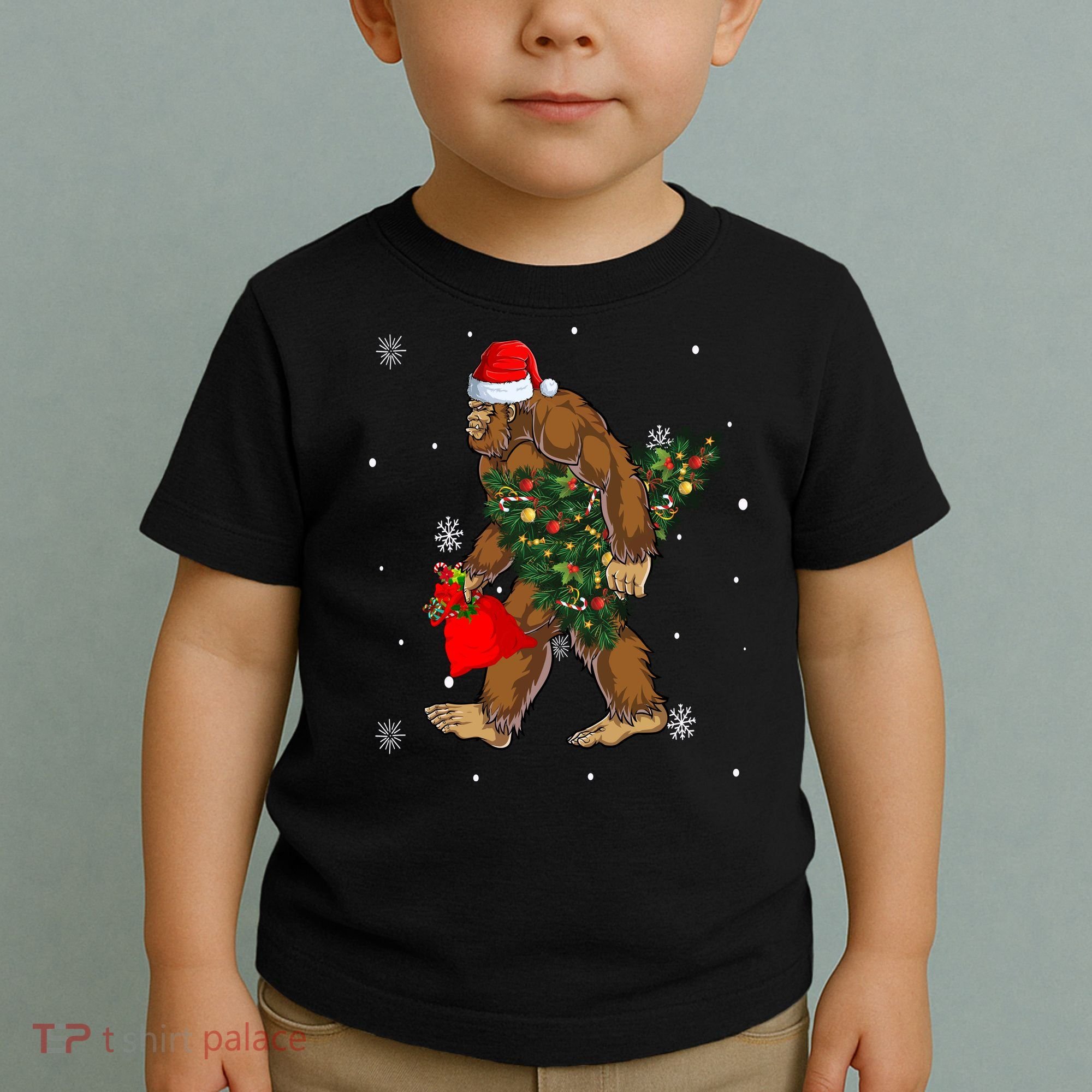 Bigfoot Christmas Holiday Festive Toddler T-Shirt