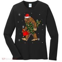 Bigfoot Christmas Holiday Festive Women's Long Sleeve Shirt thumb 0