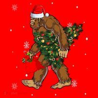 Bigfoot Christmas Holiday Festive Santa Hat thumb 1