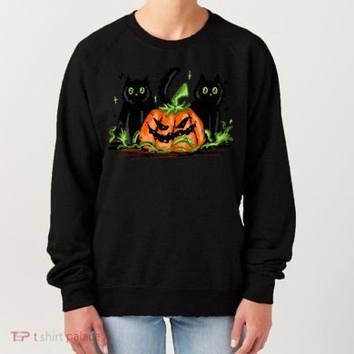 Black Cat Halloween Cute Pumpkin Women's Sweatshirt
