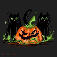 Black Cat Halloween Cute Pumpkin Women's Sweatshirt thumb 2