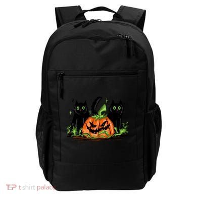 Black Cat Halloween Cute Pumpkin Backpack