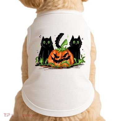 Black Cat Halloween Cute Pumpkin Doggie Tank