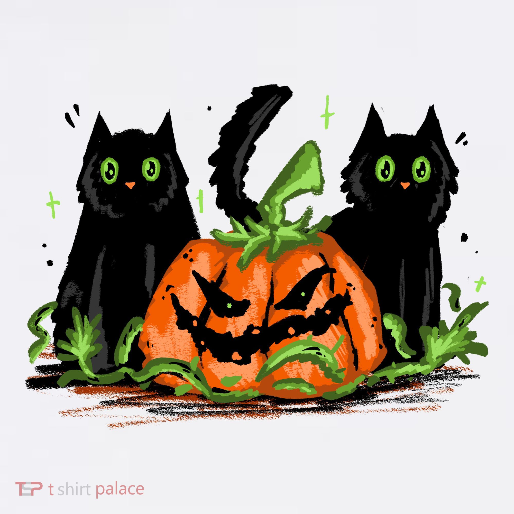 Black Cat Halloween Cute Pumpkin USA-Made Doggie Bandana