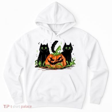 Black Cat Halloween Cute Pumpkin Hoodie