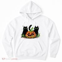 Black Cat Halloween Cute Pumpkin Hoodie thumb 0