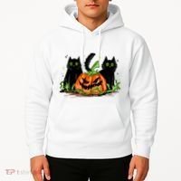 Black Cat Halloween Cute Pumpkin Hoodie thumb 2