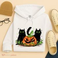 Black Cat Halloween Cute Pumpkin Hoodie thumb 4