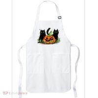 Black Cat Halloween Cute Pumpkin Apron thumb 0
