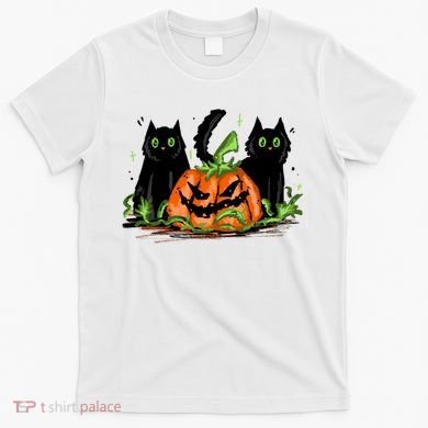 Black Cat Halloween Cute Pumpkin T-Shirt